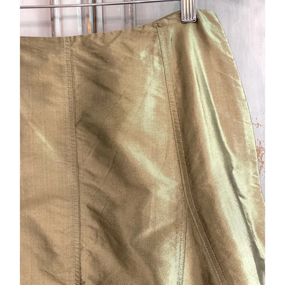 Areli Ballin's Gold Silk Taffeta Skirt Sz 2 - Picture 3 of 11